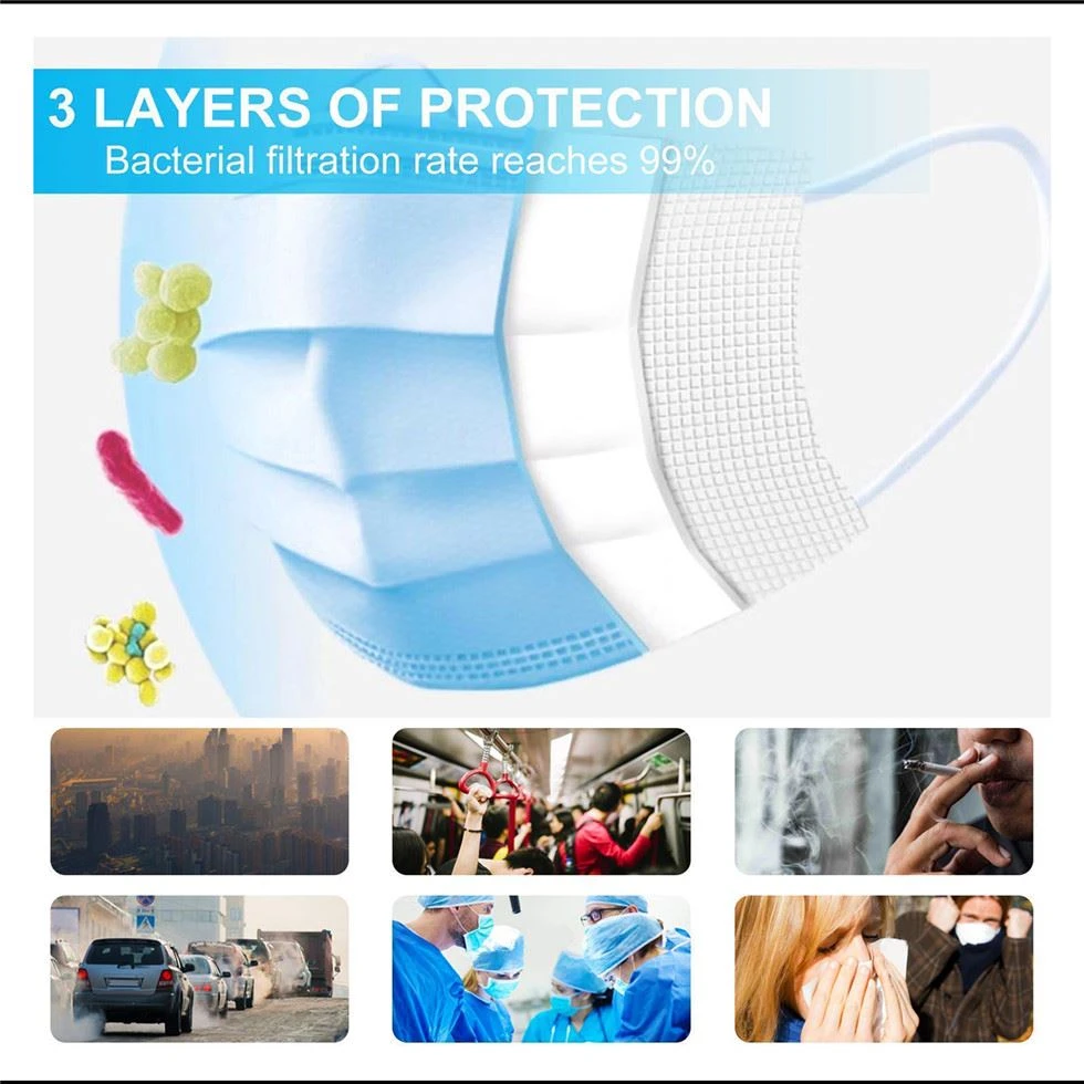 High Quality Disposable Nonwoven 3 ply Earloop Face Mask (11)